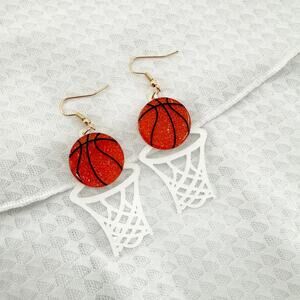 Basketball Hoop Goal Net Earrings, Sporty Earrings, Basketball Earrings